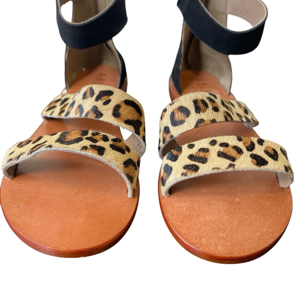 ABLE Leopard Print and Black Suede Sandals Size 8 - Picture 5 of 17